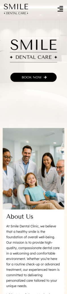 7-Template Dental WordPress Build — Template 10 (mobile)