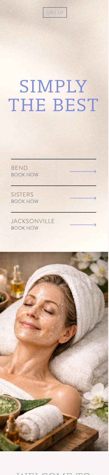 47-URL Multi-Location Day Spa WordPress Build — mobile view at 375 px