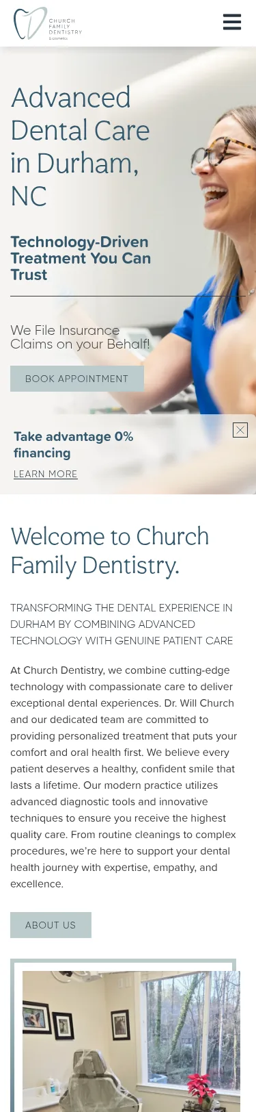 24-Page Dental Template Customisation — mobile view at 375 px