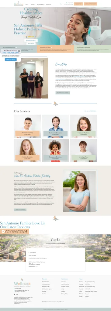 27-Page Pediatric Dental Template Customisation — desktop view at 1920 px