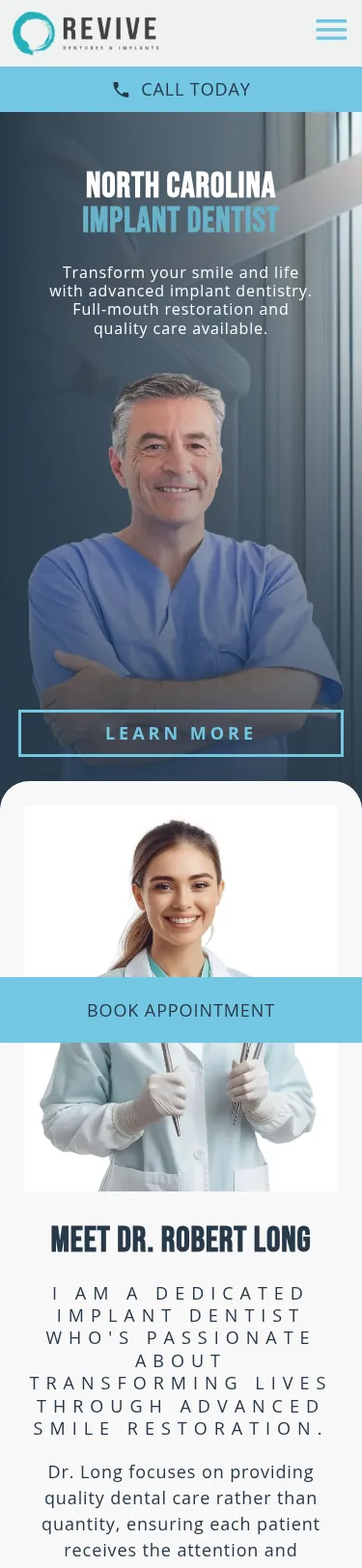 35-Page Dental Template Customisation — mobile view at 375 px