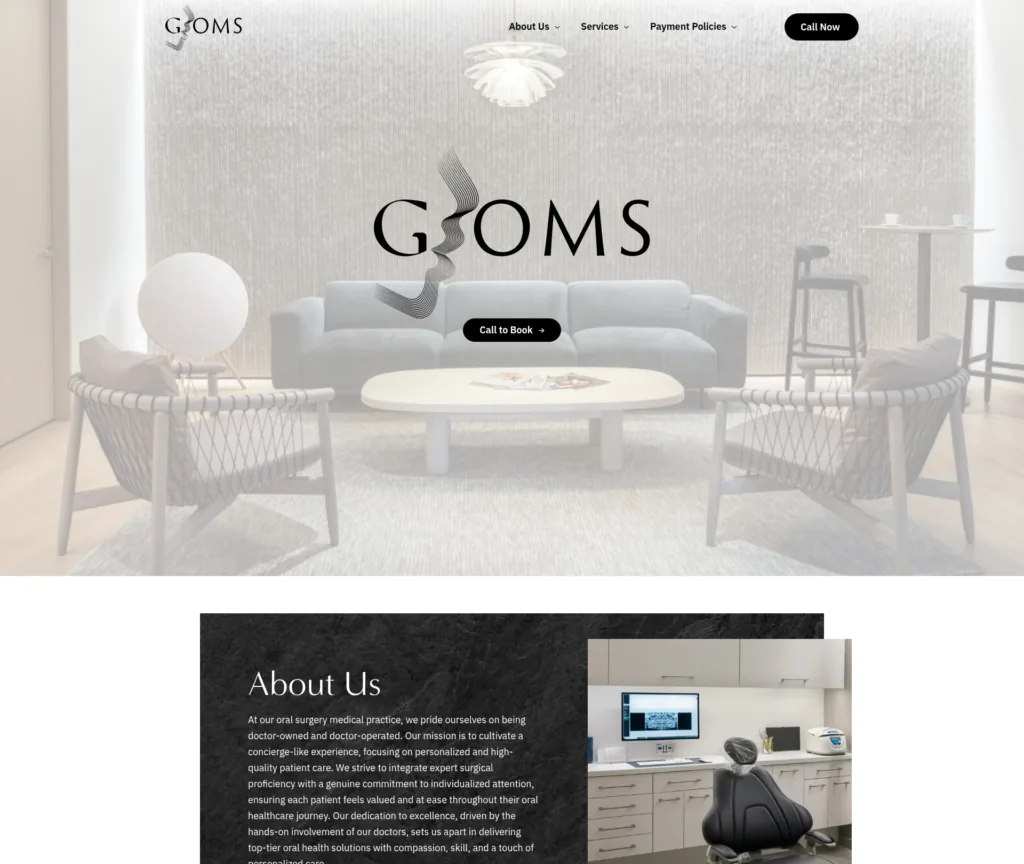 35-Page Oral Surgery Template Customisation — desktop view at 1920 px