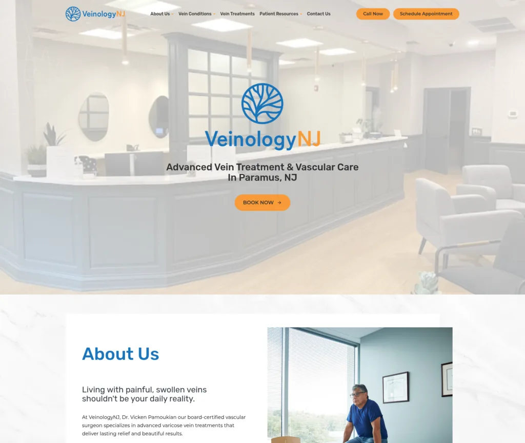 33-Page Vascular Template Customisation — desktop view at 1920 px