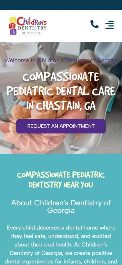 37-Page Pediatric Dental Template Customisation — mobile view at 375 px