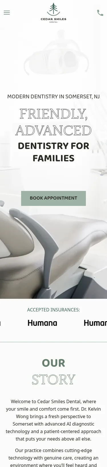 58-Page Dental Template Customisation — mobile view at 375 px
