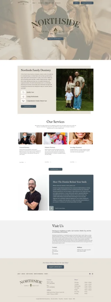 Dental Template Customisation — desktop view at 1920 px