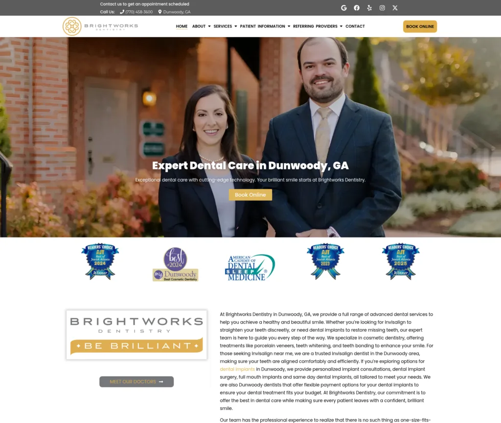 Multi-Doctor Dental Rebuild, 64 Hours Delivered — desktop view at 1920 px