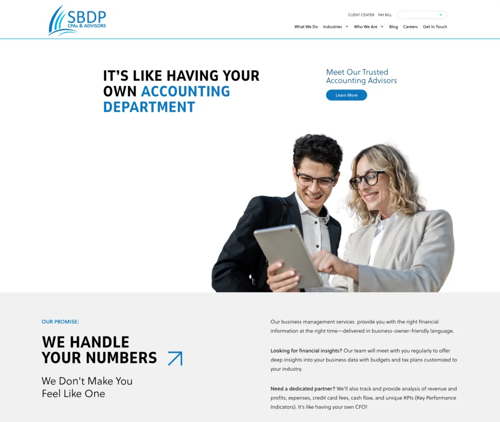 23-Page Dental CPA WordPress Build — desktop view at 1920 px