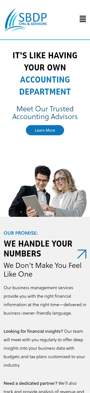 23-Page Dental CPA WordPress Build — mobile view at 375 px