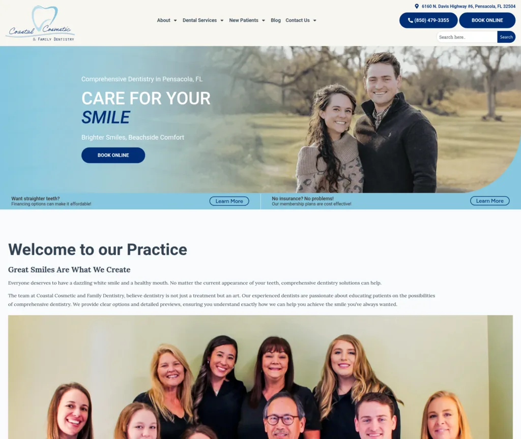 21-Page Dental Template Customisation — desktop view at 1920 px