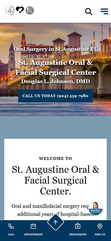 63-Page Oral Surgery WordPress Build — mobile view at 375 px