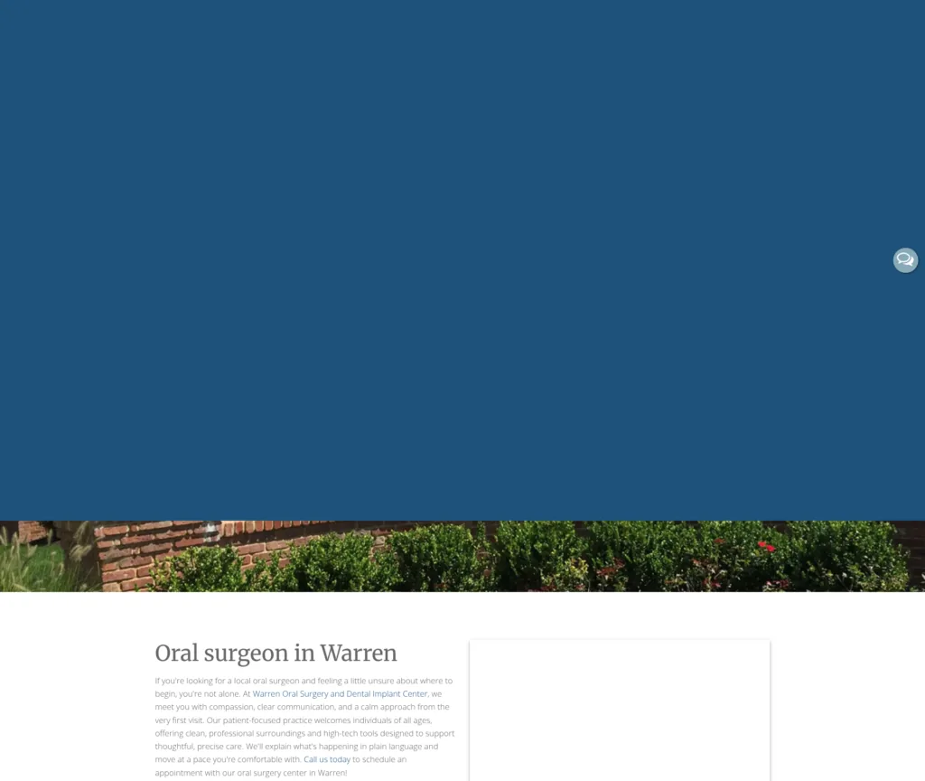 65-URL Oral Surgery WordPress Build — desktop view at 1920 px