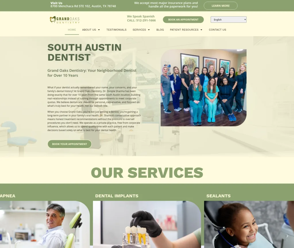 99-Page Dental Template Customisation — desktop view at 1920 px