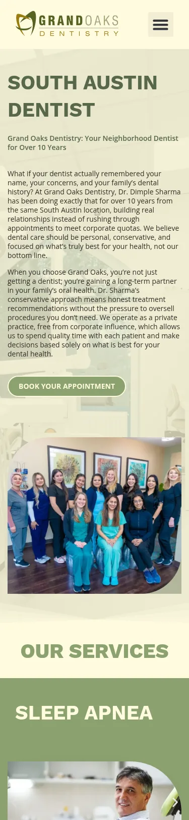 99-Page Dental Template Customisation — mobile view at 375 px