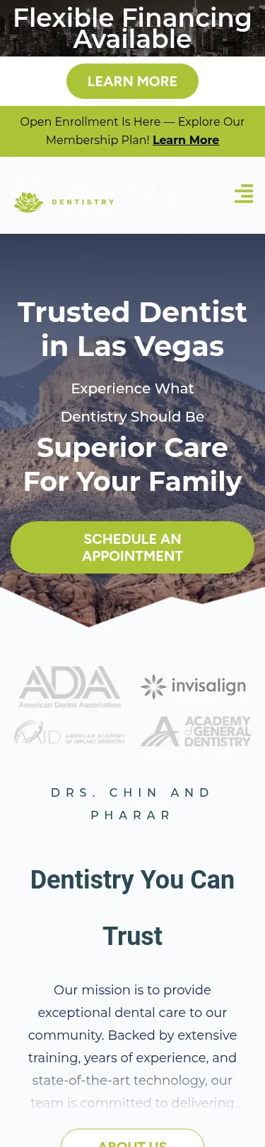 46-Page Dental Template + 145-Post Blog Migration — mobile view at 375 px