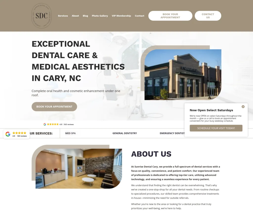 30-Page Dental Template Customisation — desktop view at 1920 px