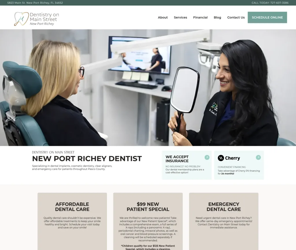 41-Page Dental Template Customisation — desktop view at 1920 px