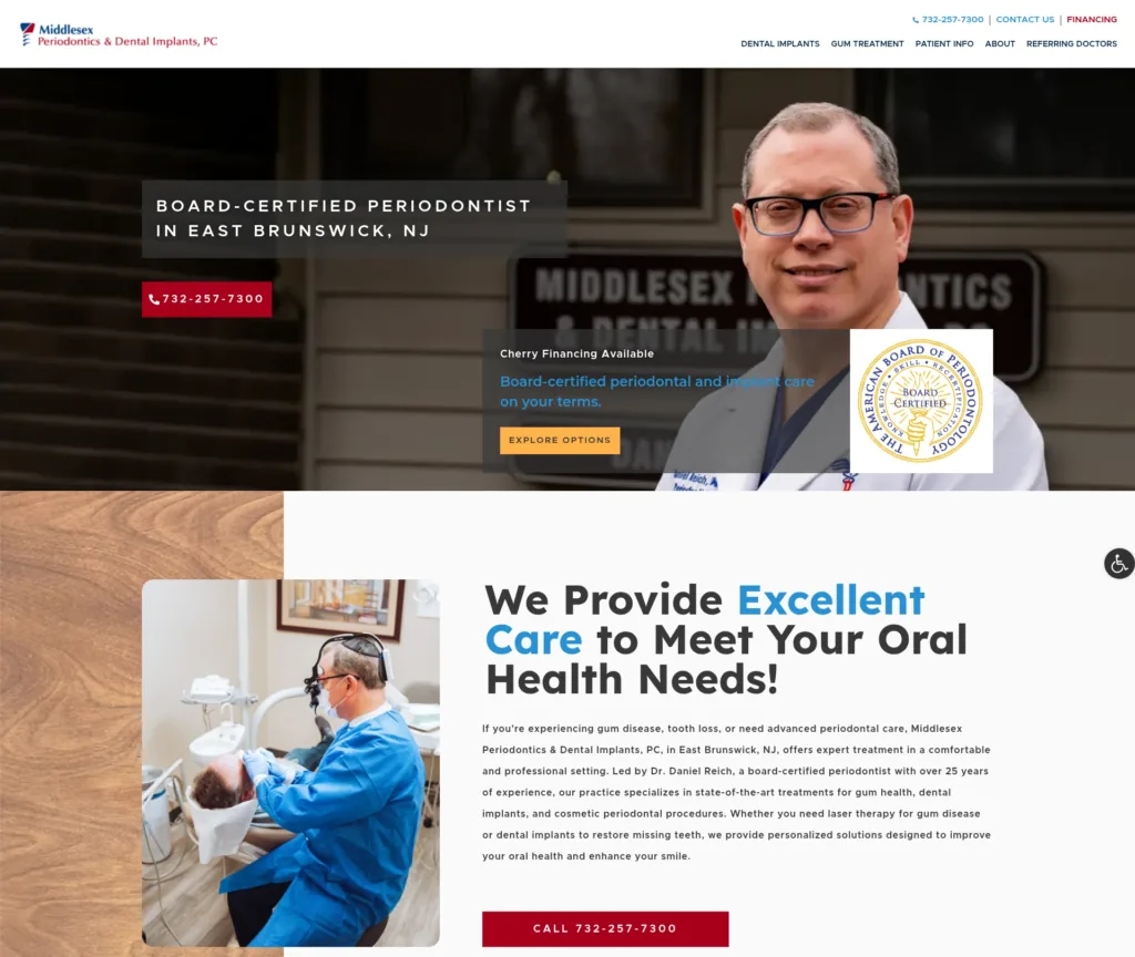 59-Page Periodontics Template Customisation — desktop view at 1920 px