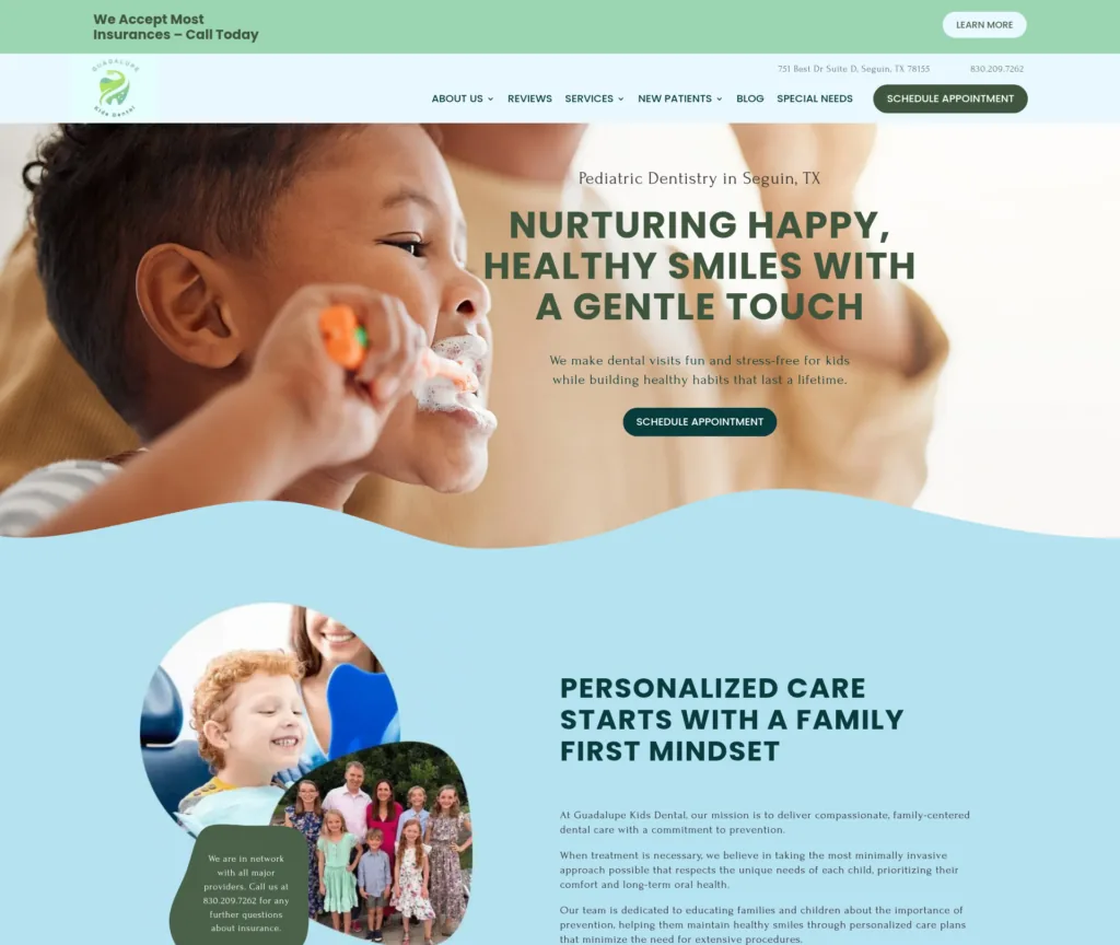 Pediatric Dental Redesign — 3 Pages, Draft-First