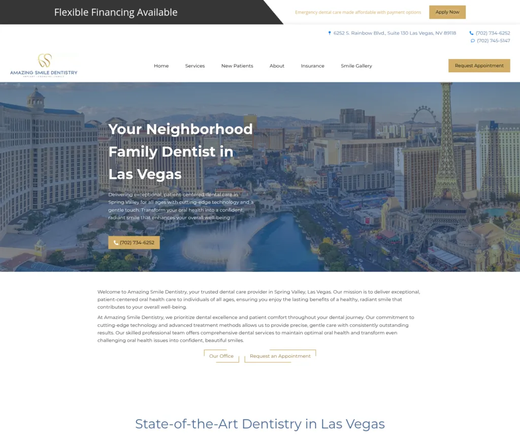 Las Vegas Dental Rebuild — Shutdown Deadline — desktop view at 1920 px