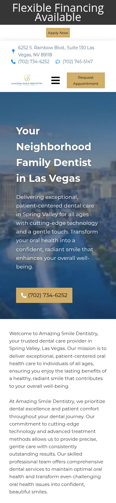 Las Vegas Dental Rebuild — Shutdown Deadline — mobile view at 375 px