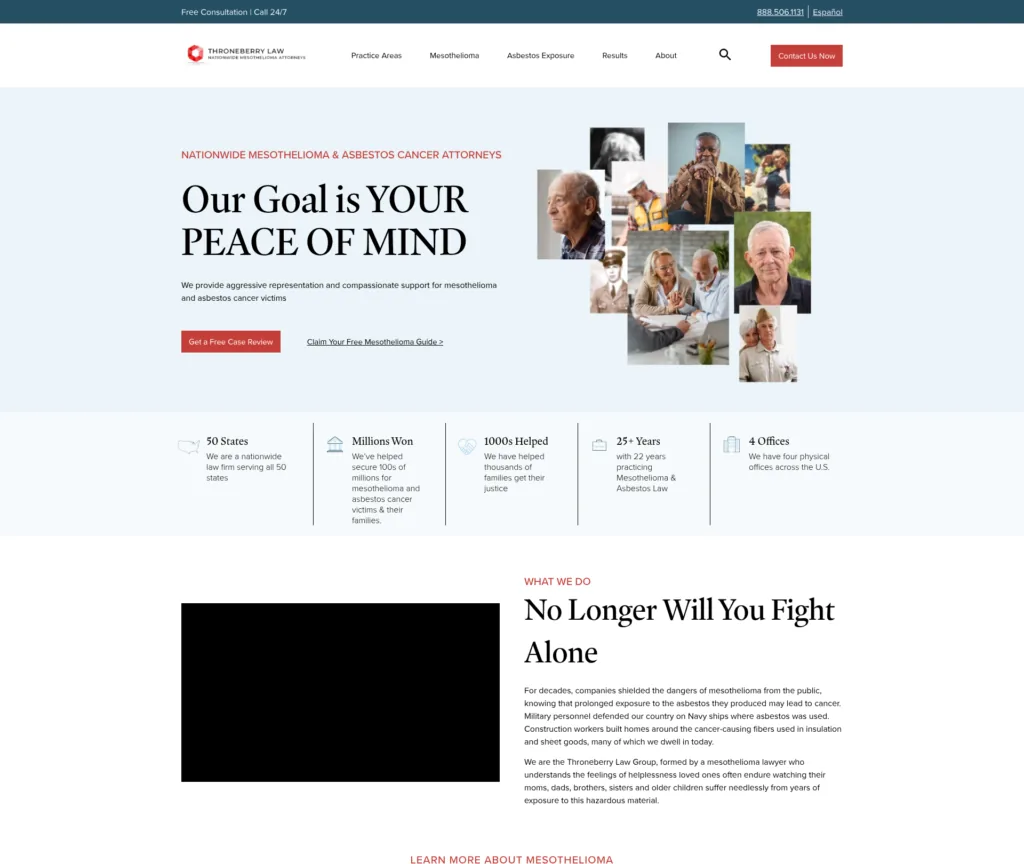 331-URL Legal WordPress Rebuild — desktop view at 1920 px