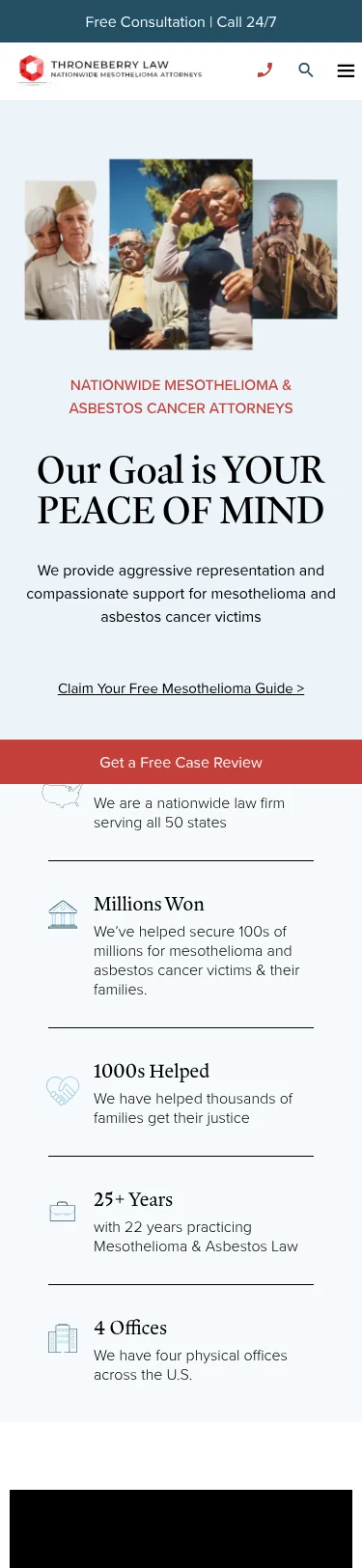 331-URL Legal WordPress Rebuild — mobile view at 375 px