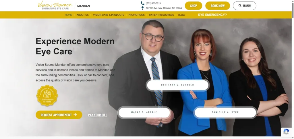 53-Page Eye Care Template Customisation — desktop view at 1920 px