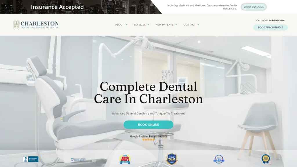 33-Page Dental + Tongue-Tie Template Customisation — desktop view at 1920 px