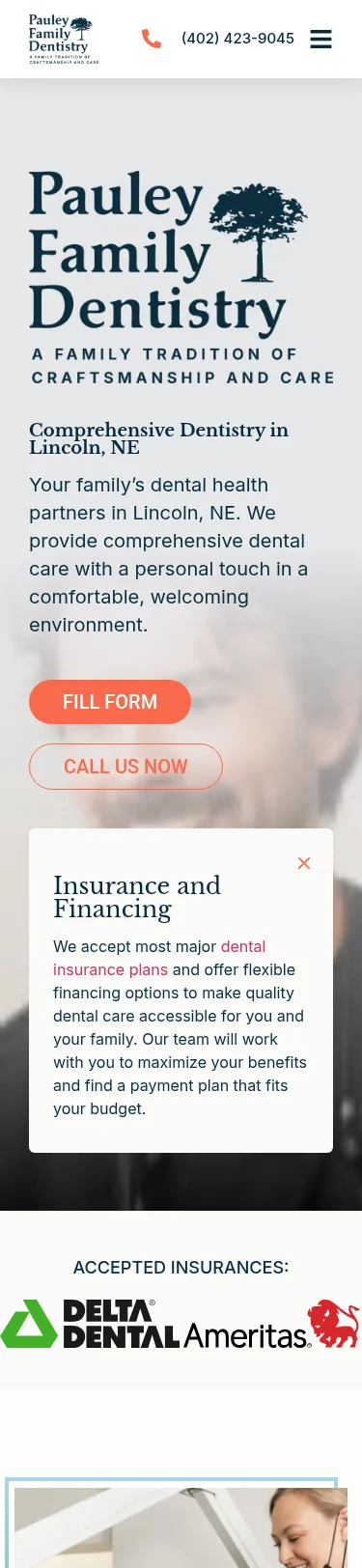 27-Page Dental Template Customisation — mobile view at 375 px
