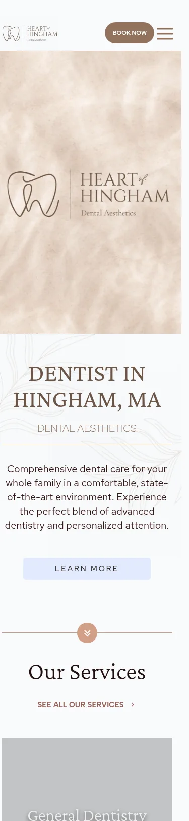 22-Page Dental Template Customisation — mobile view at 375 px