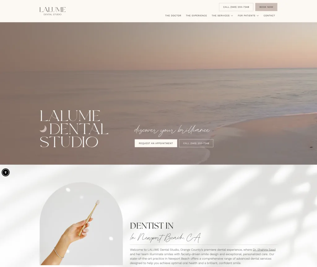 23-URL Dental WordPress Rebuild — desktop view at 1920 px