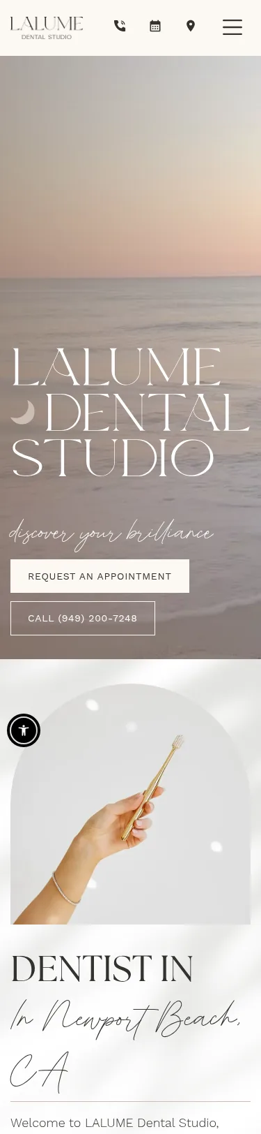 23-URL Dental WordPress Rebuild — mobile view at 375 px
