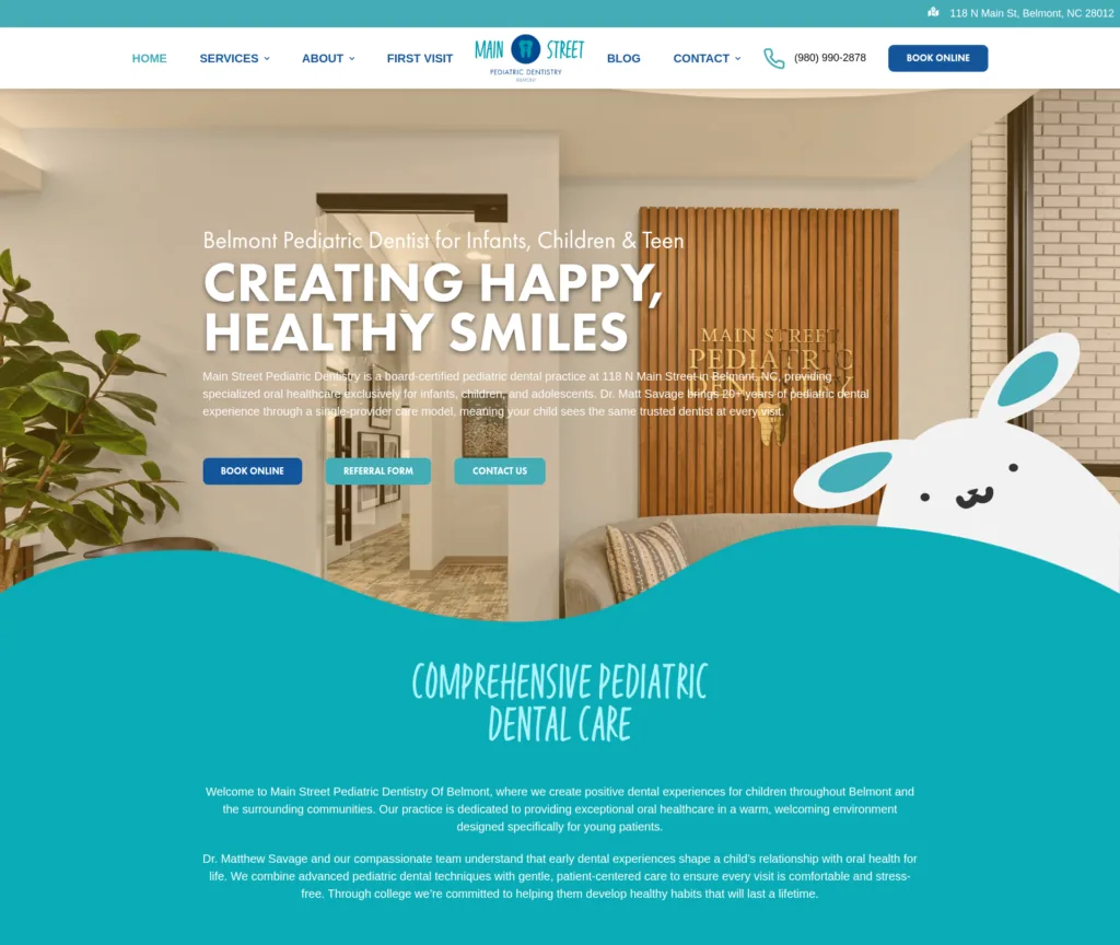 22-Page Pediatric Dental Template Customisation — desktop view at 1920 px