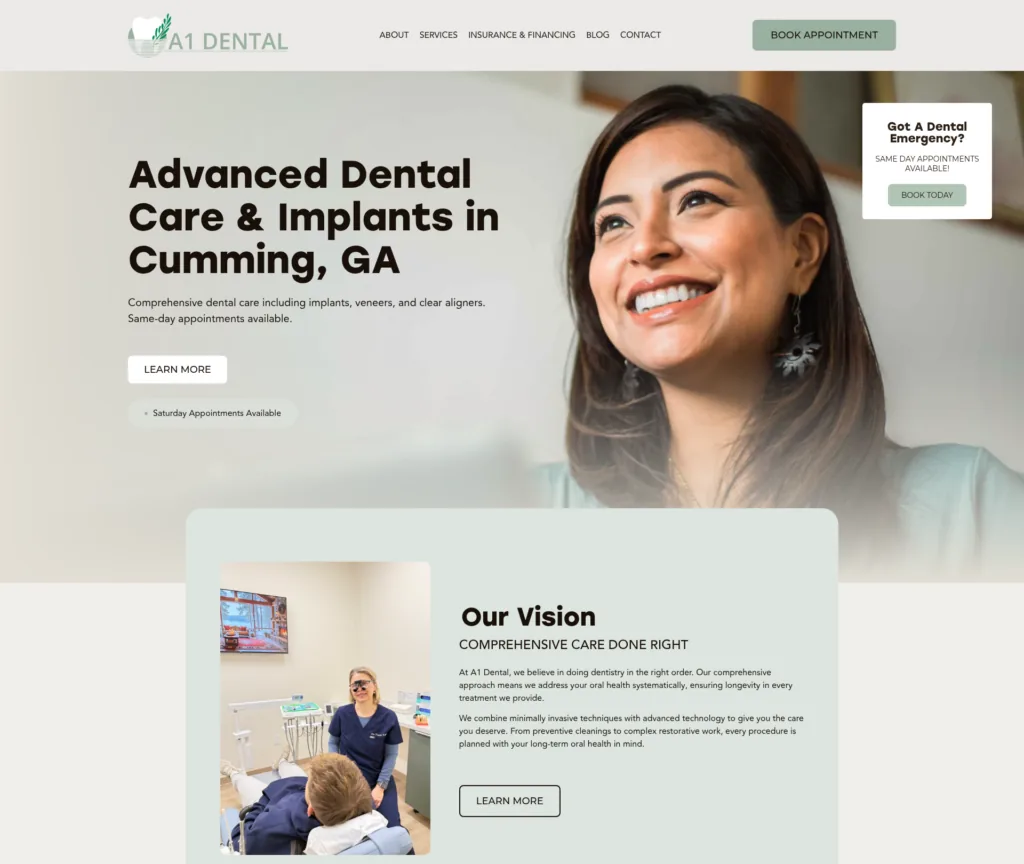 53-Page Dental Template Customisation — desktop view at 1920 px