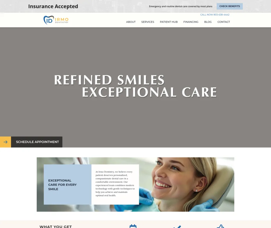 44-Page Dental Template Customisation — desktop view at 1920 px