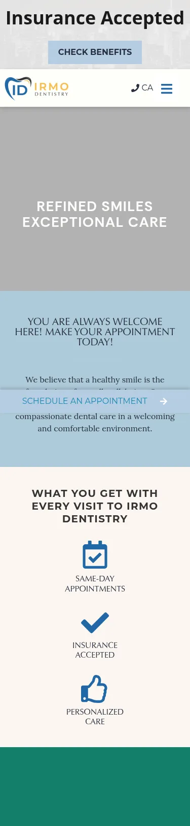 44-Page Dental Template Customisation — mobile view at 375 px