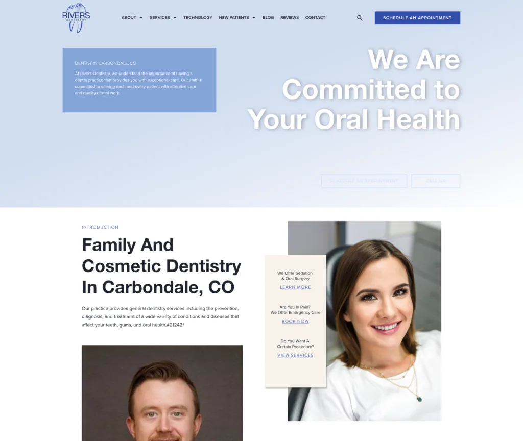 42-Page Dental Template Customisation — desktop view at 1920 px