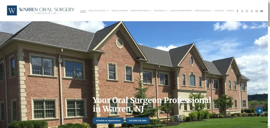 65-URL Oral Surgery WordPress Build — desktop view at 1920 px
